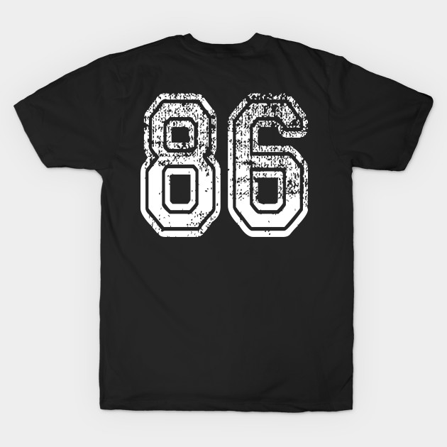 Number 86 Grungy in white by Sterling